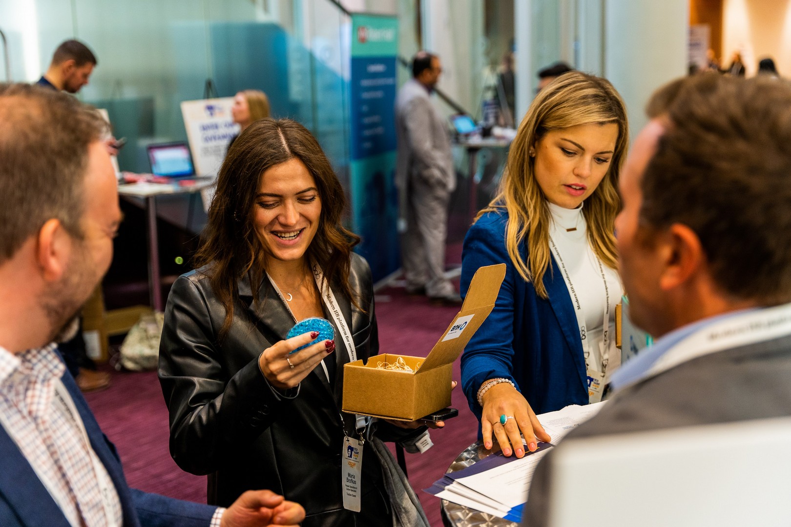 People networking at an event